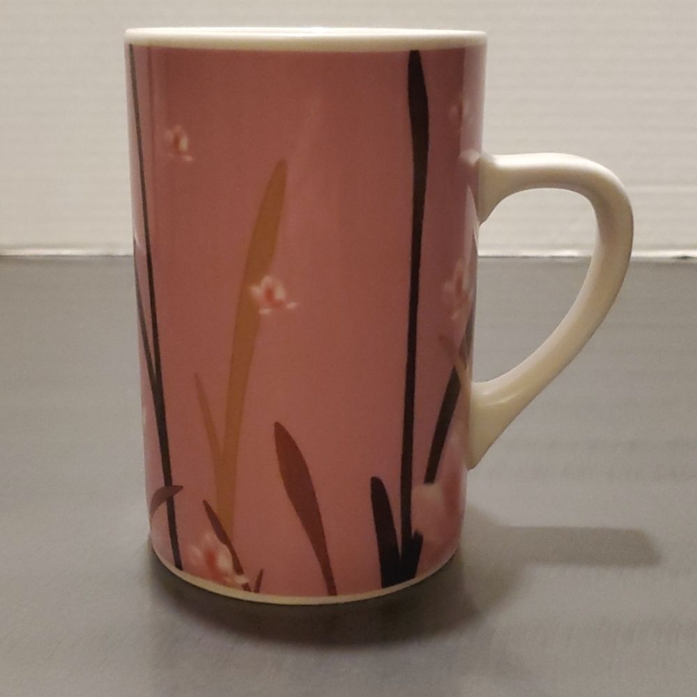 Starbucks 2004 Pink Cherry Blossom Japanese Motif Coffee Mug Tea Cup